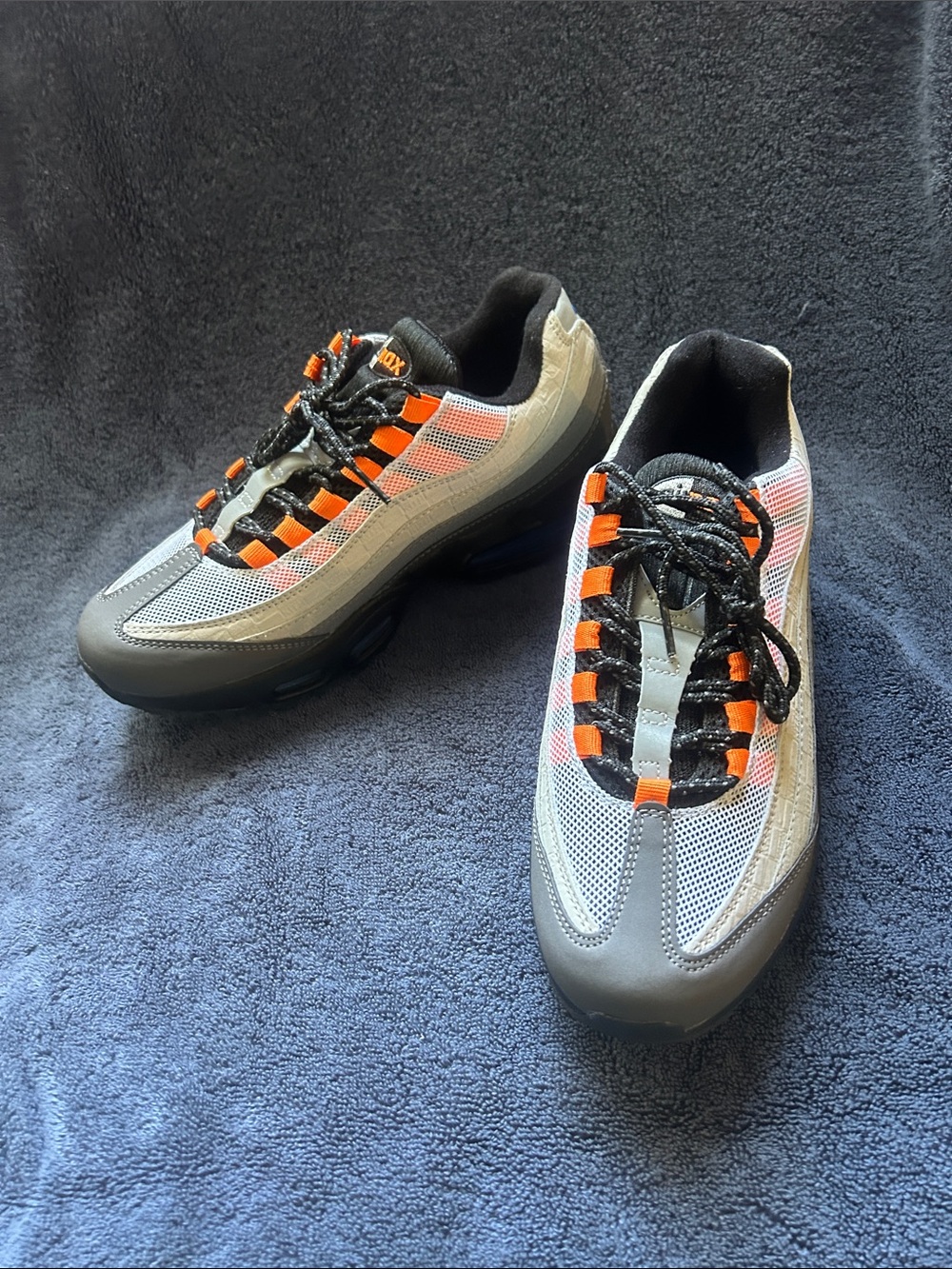 Nike Air Max 95 TT Womens Sneakers in Gray with Orange Accents